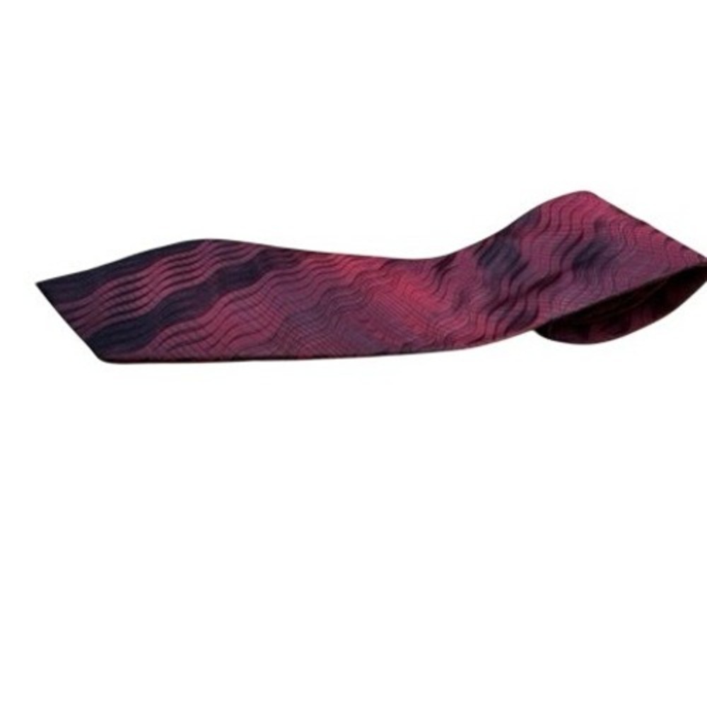 "Kenneth Cole" New York Mens Red Black Wave 100% Silk Tie Vampire‎ Dark Romance